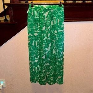 Club Z Collection Size Small Green Tropical Floral Sheer Beach Cover Up Pants
